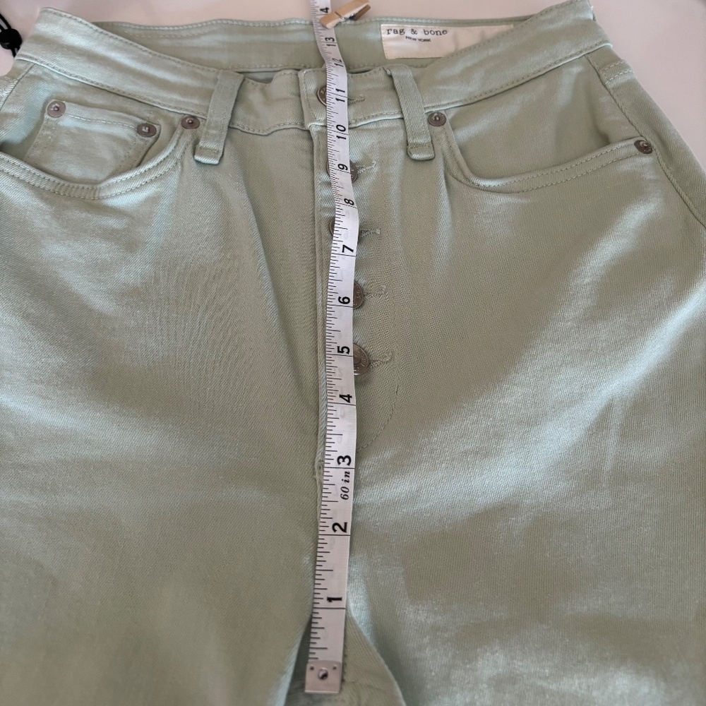 Rag & Bone W 27 Mint Color Casey High-Rise Ankle-Flare Pants/Jeans Raw Hem NWT - Picture 14 of 16